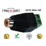 CCTV RCA 15F Pro.fi.con female plug οικονομικό βύσμα θηλυκό ίσιο φις για κάμερες, μικρόφωνα και καταγραφικά (dvr) με κλέμα και βίδες